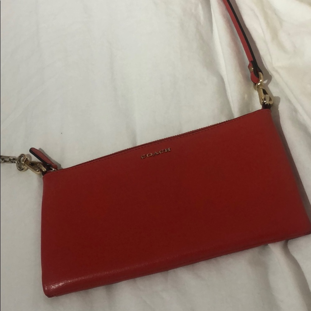 Coach red crossbody like new